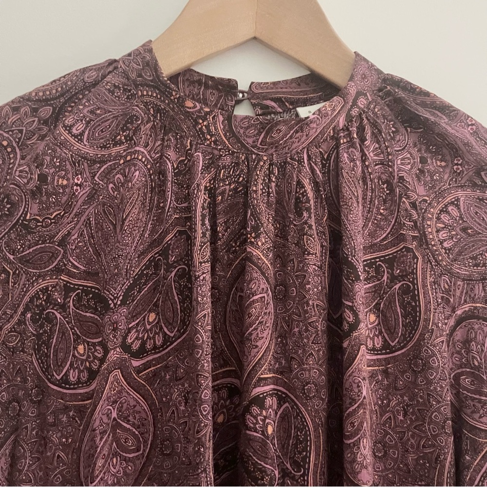 A New Day Target Long Sleeve Paisley Maxi Dress in Plum Purple Women’s Sz S Boho - Picture 9 of 11